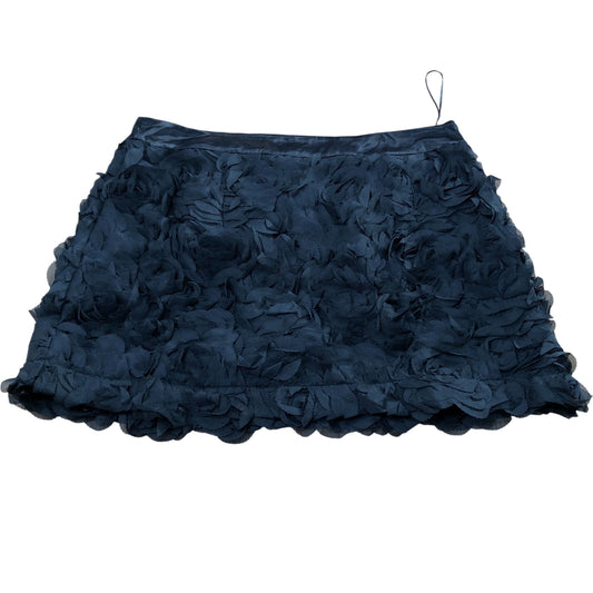 Elegant Black Floral Skirt UK Size 12 Women's Layered Short Adjustable