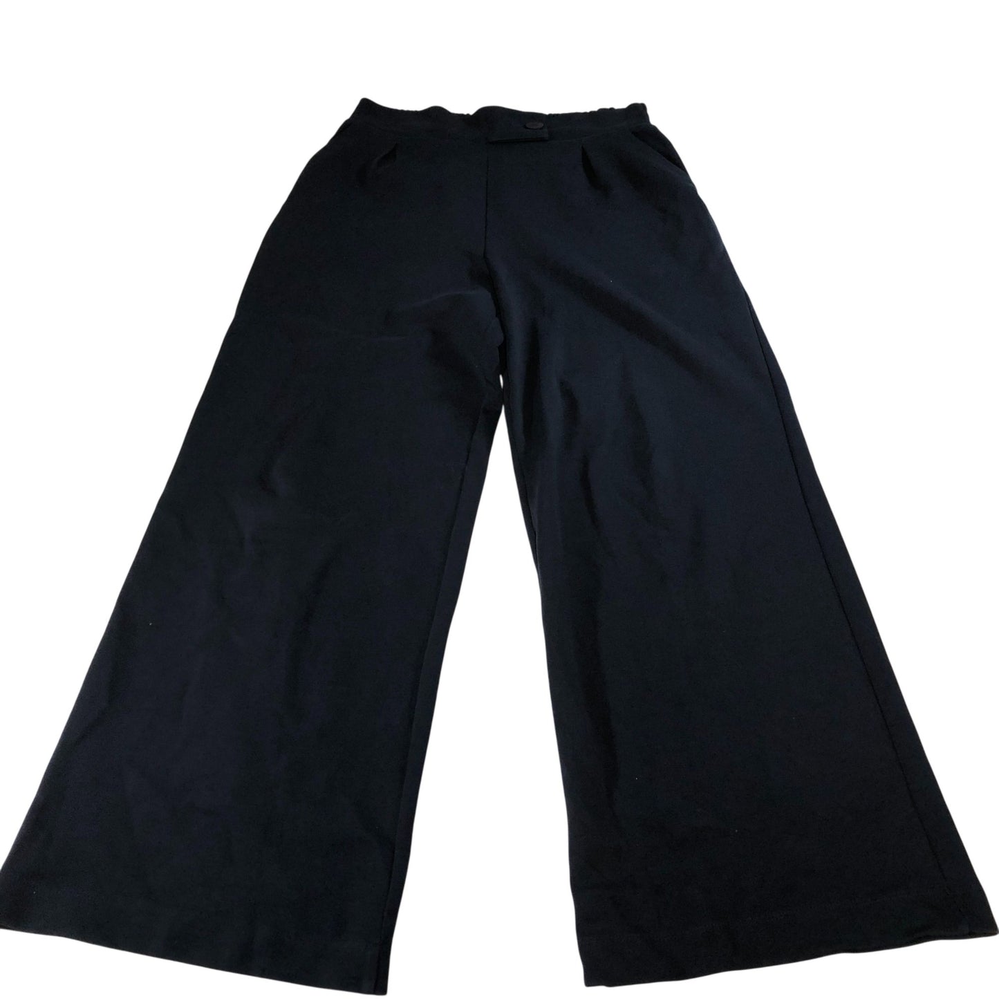 River Island Women's Wide Leg Trousers Cotton Blend Navy Casual Style UK12