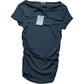 River Island Women's Short Sleeve Ruched Top Easy Fit Casual Grey Size 6
