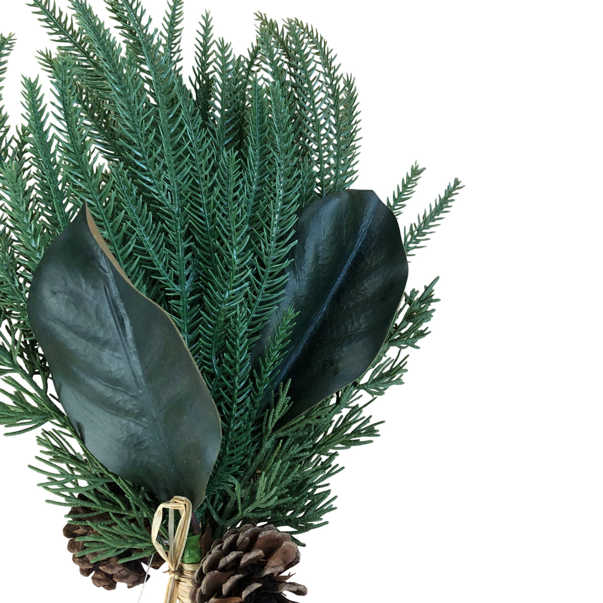 Artificial Eucalyptus Bouquet With Pinecones Green Leaves Pine Fern Decoration