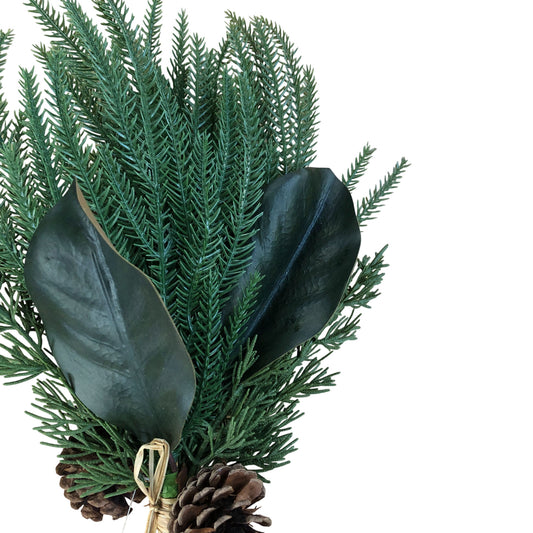 Artificial Eucalyptus Bouquet With Pinecones Green Leaves Pine Fern Decoration