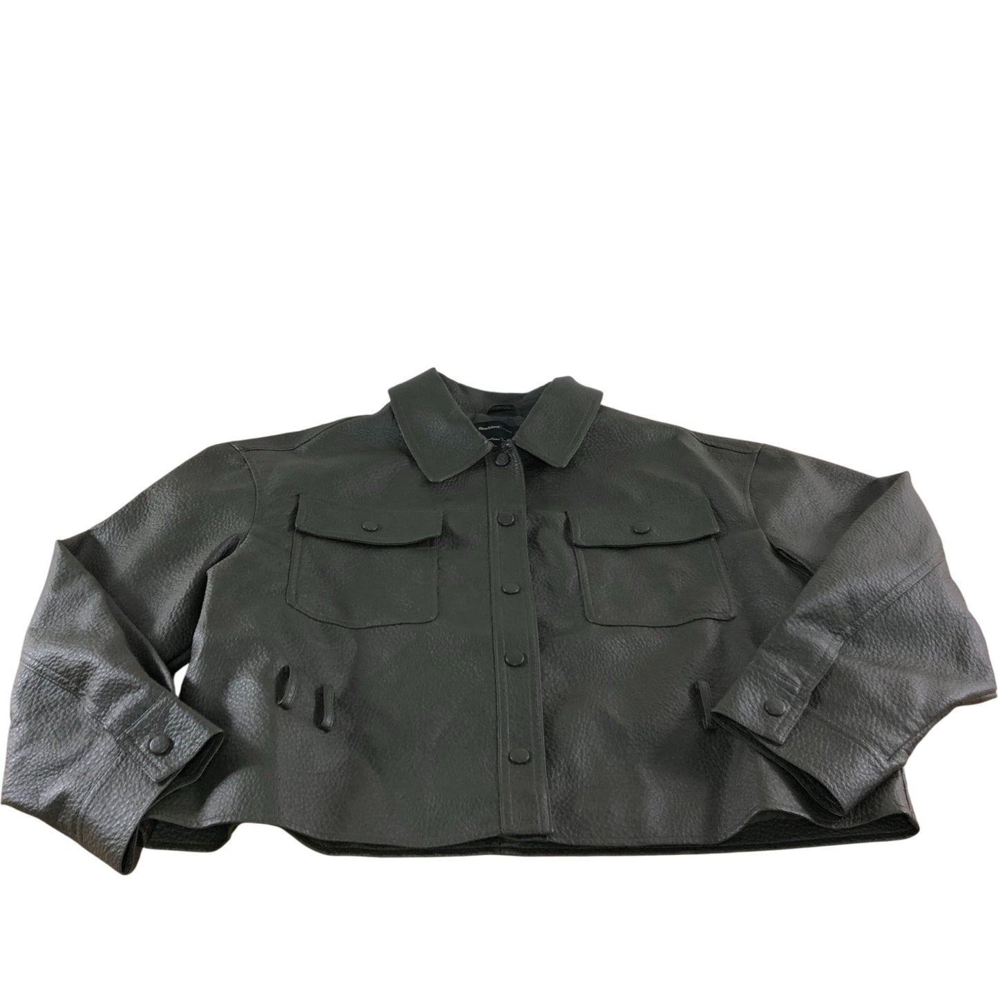 River Island UK18 Women's Khaki Pu Jacket with Pockets