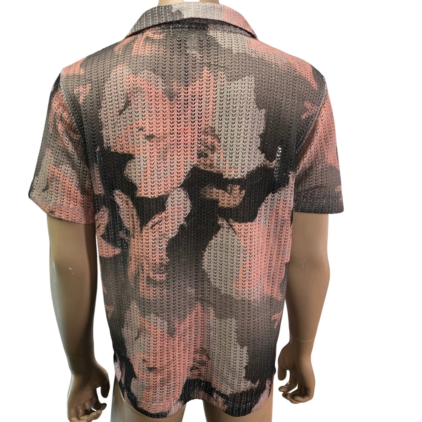 RIVER ISLAND Men's Short Sleeve Shirt Size S Pink Lightweight Casual Top