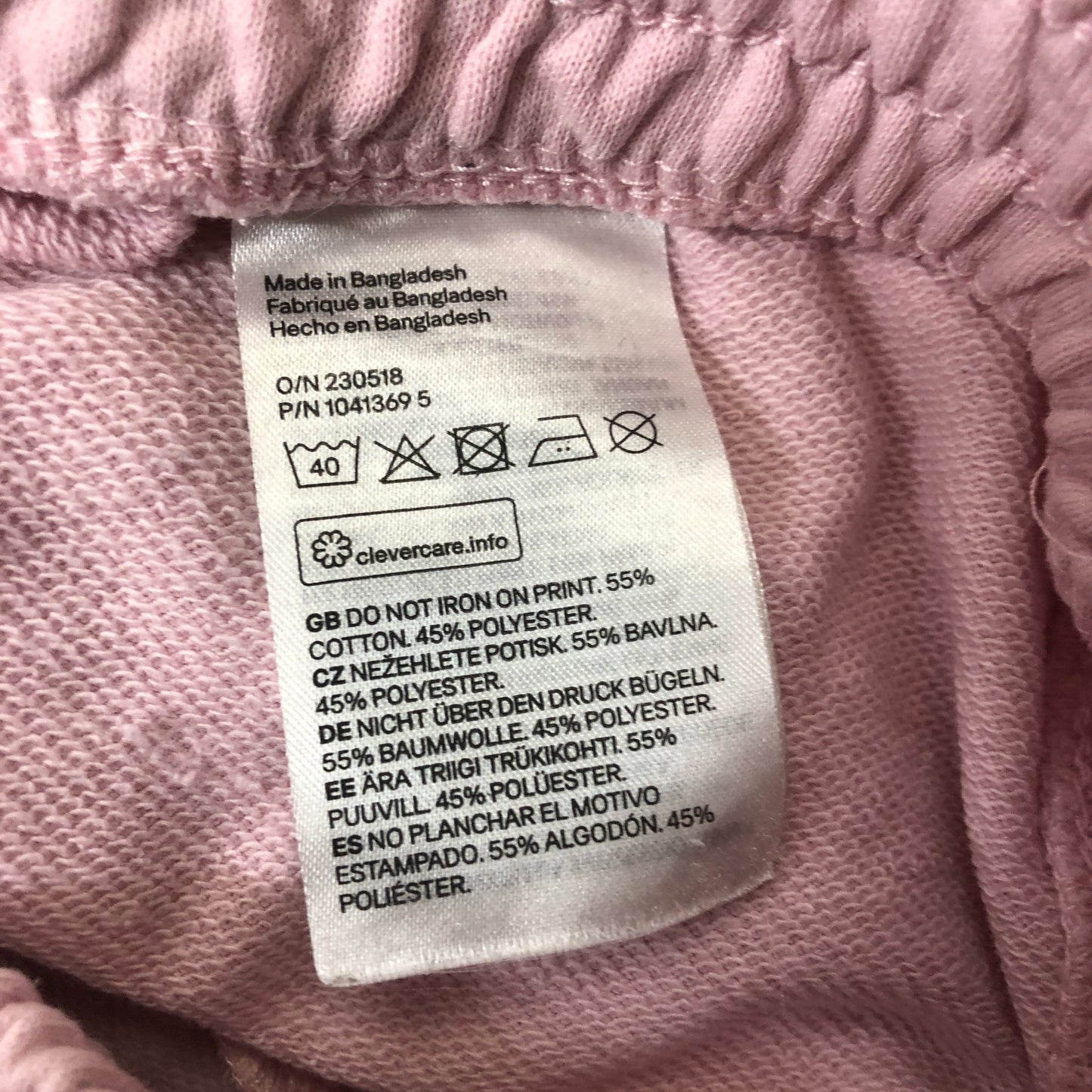 H&M Girls Pink Friday Feeling Shorts 8-9Y Cotton Blend Casual Wear