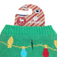 Green Christmas Dog Sweater String Lights Detail XS