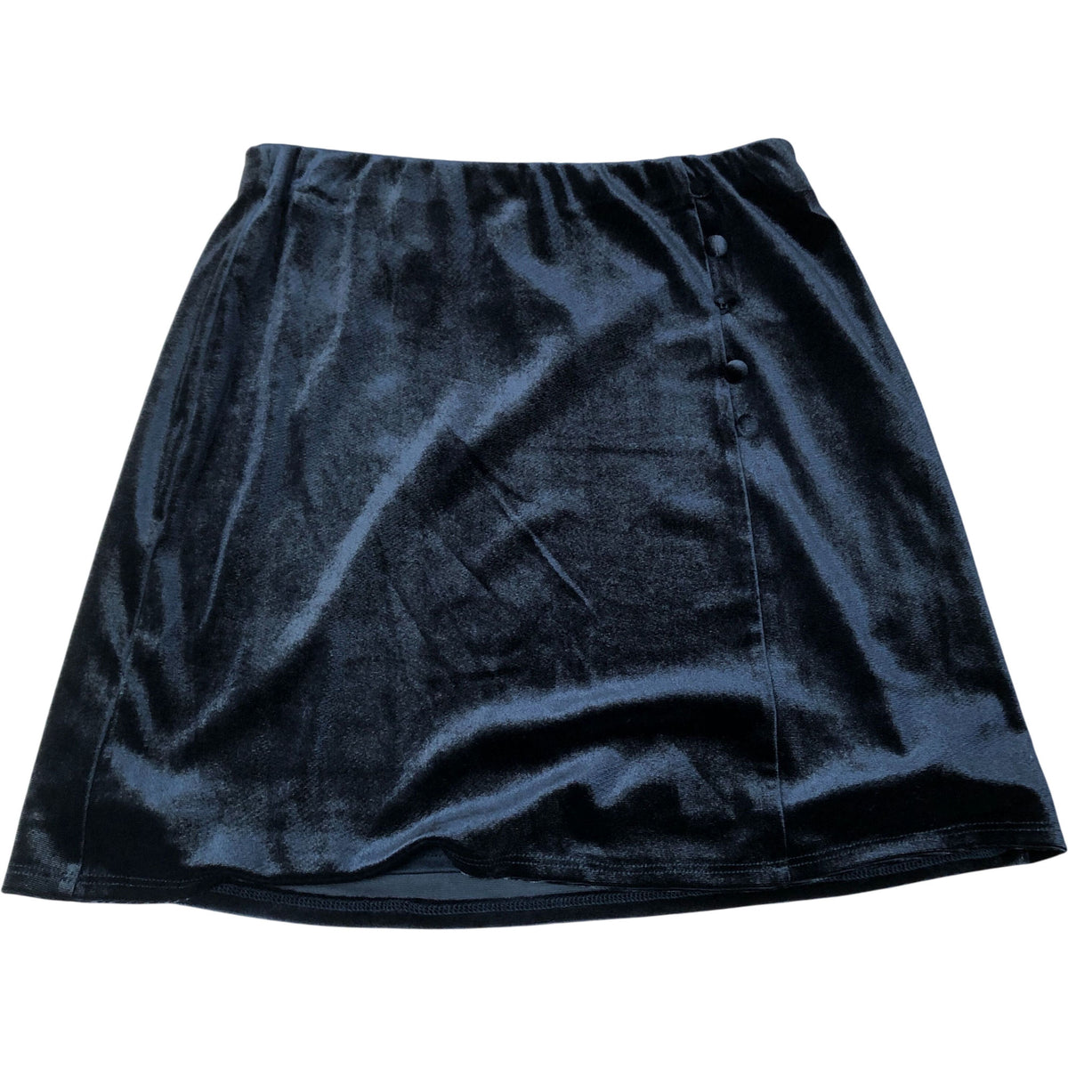 River Island Black Velvet Skirt Size 10 Women's Casual High Waisted