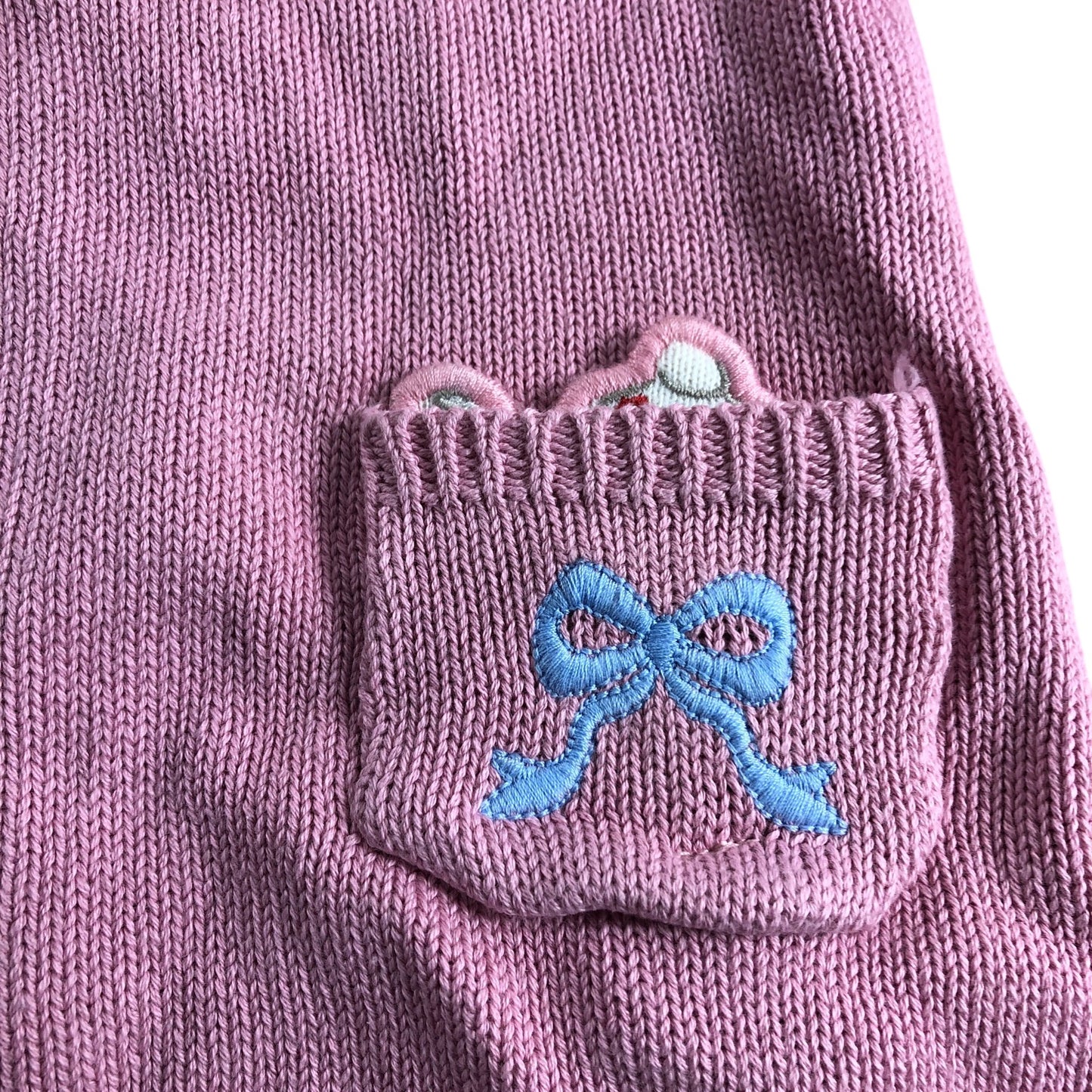 Girls Pink Mouse Pet Teapot Pocket Appliqué Cardigan 4-5 Years