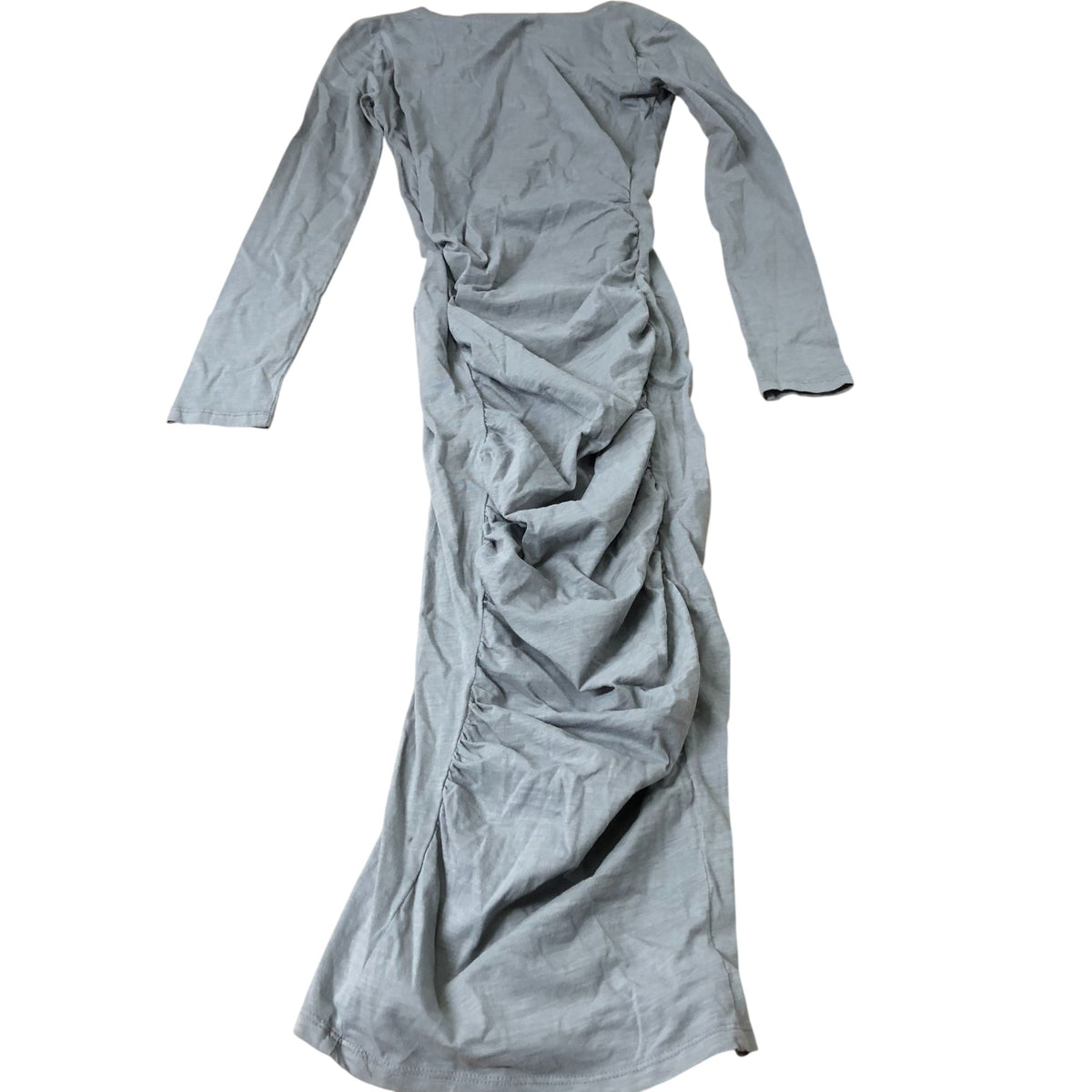River Island Long Sleeve Wrap Maxi Dress Women's Grey Ruched Design UK8
