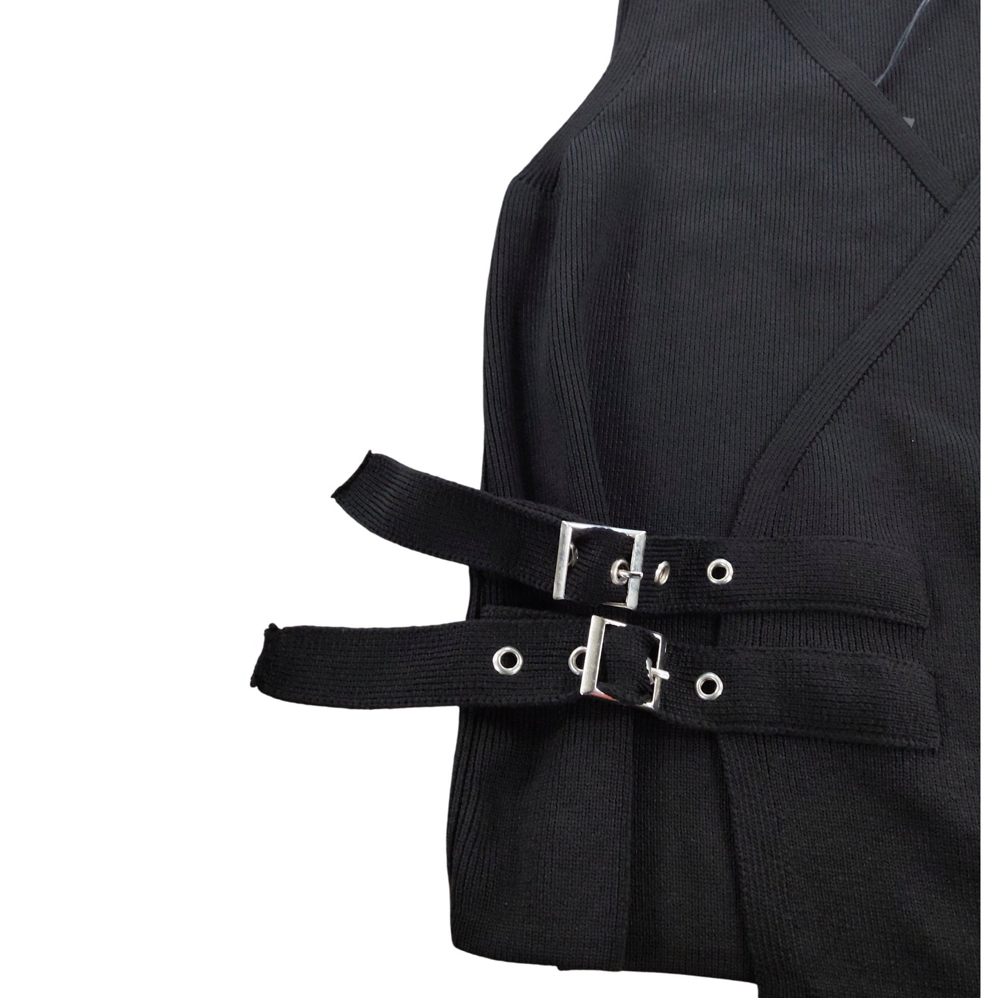 River Island Women's Black Wrap Vest UK12 Adjustable Fastening 100% Polyester