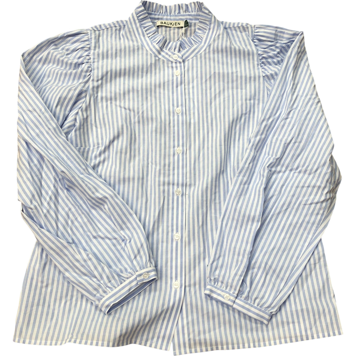 Baukjen Debbie Organic Cotton Blouse Blue & White Stripe Size 14