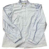 Baukjen Debbie Organic Cotton Blouse Blue & White Stripe Size 14