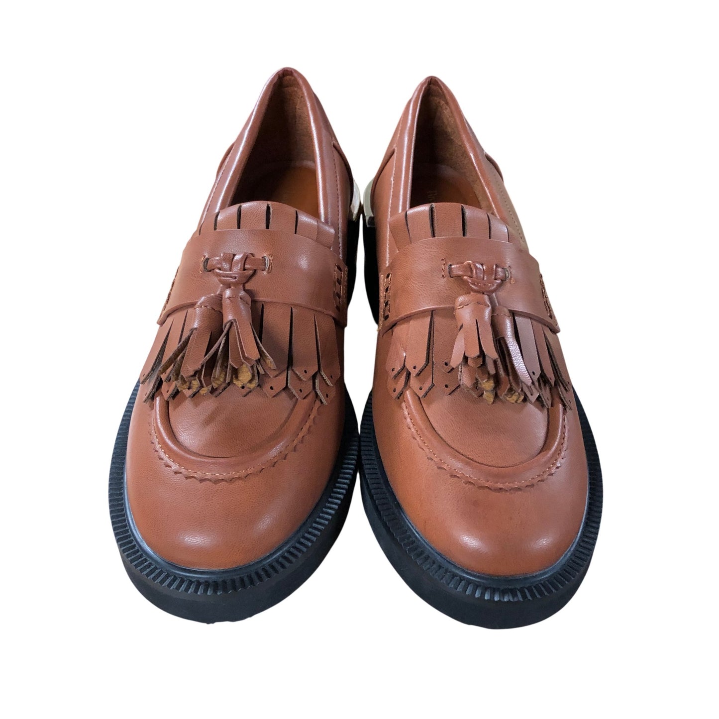 River Island Women’s Brown Leather Loafers Size UK4 Casual Shoes