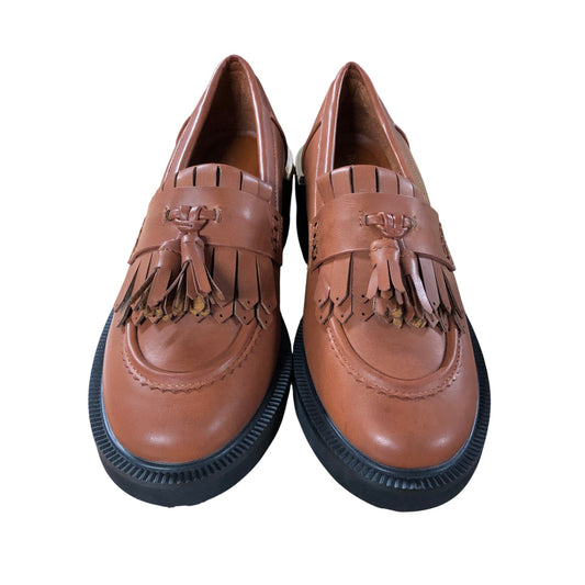 River Island Women’s Brown Leather Loafers Size UK4 Casual Shoes