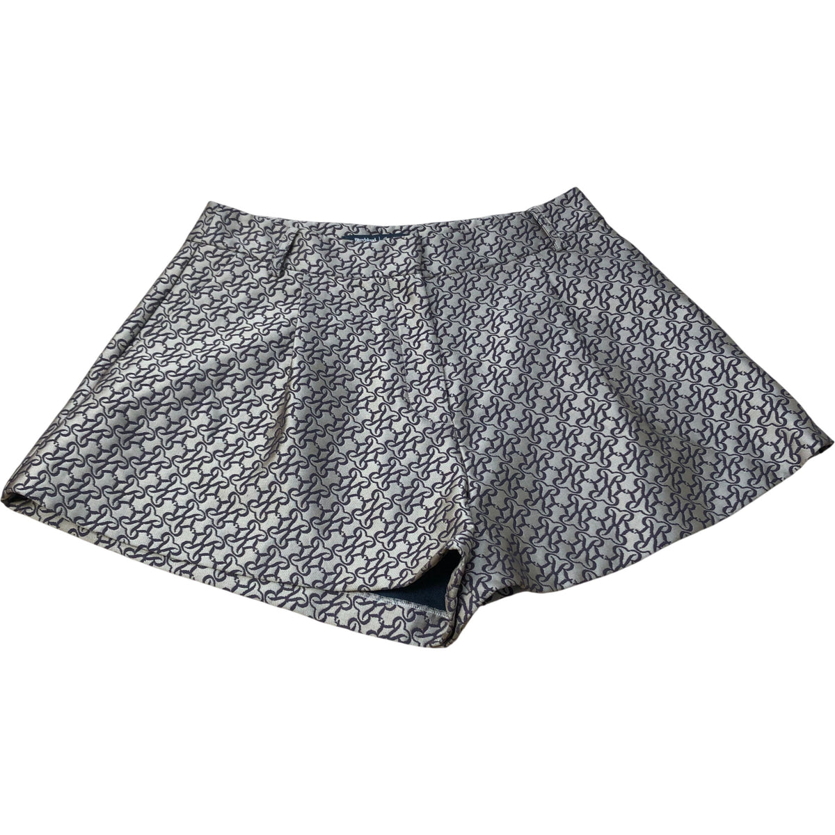 River Island Women's Shorts UK12 Brown Patterned Polyester Viscose