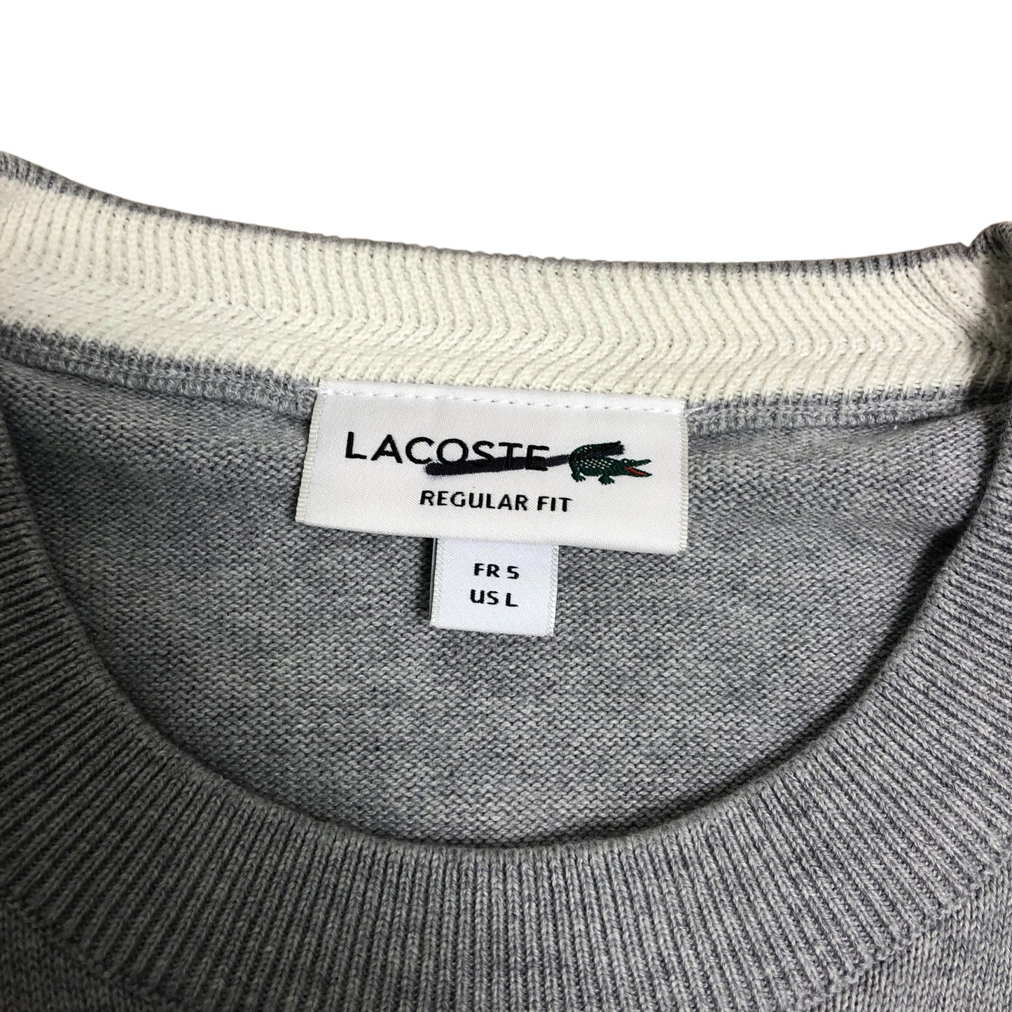 Lacoste Regular Fit Sweatshirt Grey L Men's Cotton Embroidered Logo Pullover