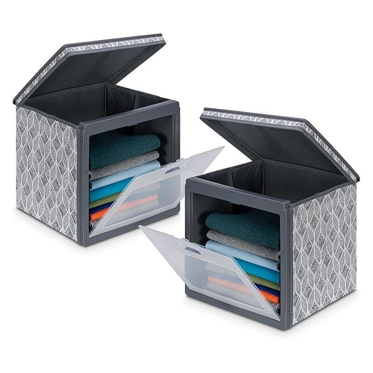 Home Click Cabibox Storage Box 30x30x30cm Installation Free Foldable Patterned