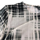 River Island UK14 Women's Black White Check Pattern Long Sleeve Top