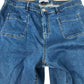 Baukjen Jeans UK Size 16 Women's Blue High Waist Organic Cotton Straight Leg
