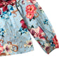 Floral Blouse 10Y Girls Long Sleeve Blue Cotton Floral Design