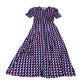 Boden Women's Midi Dress Pink Navy Geometric Bird Pattern Short Sleeve Size 8