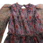 Lace and Beads Floral Maxi Dress UK8 Women's Pink Tulle Long Sleeve