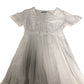 White Cotton Maxi Dress Women Short Sleeve Lace Trim UK8
