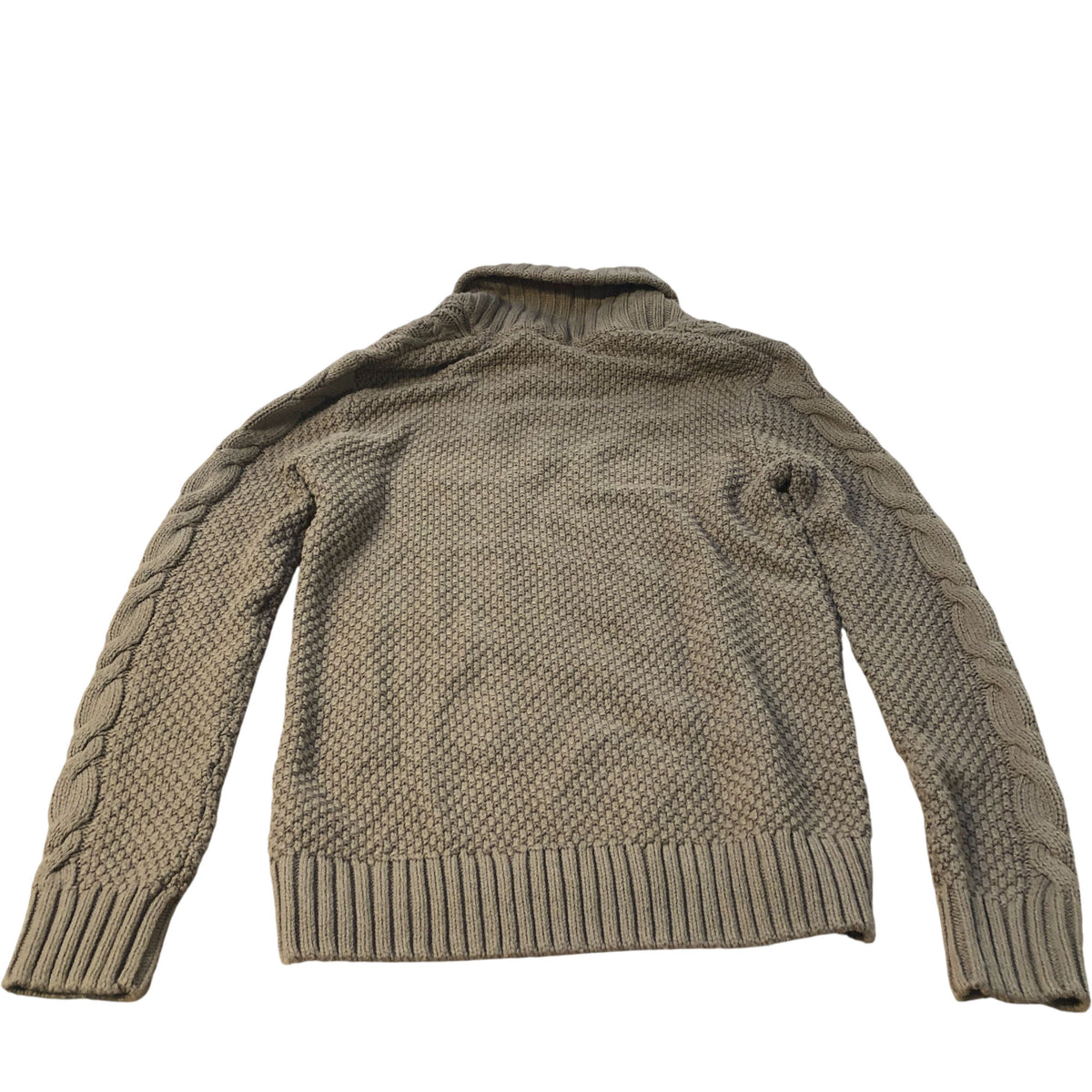 Brown Cable Knit Sweater Button Detail UK Small