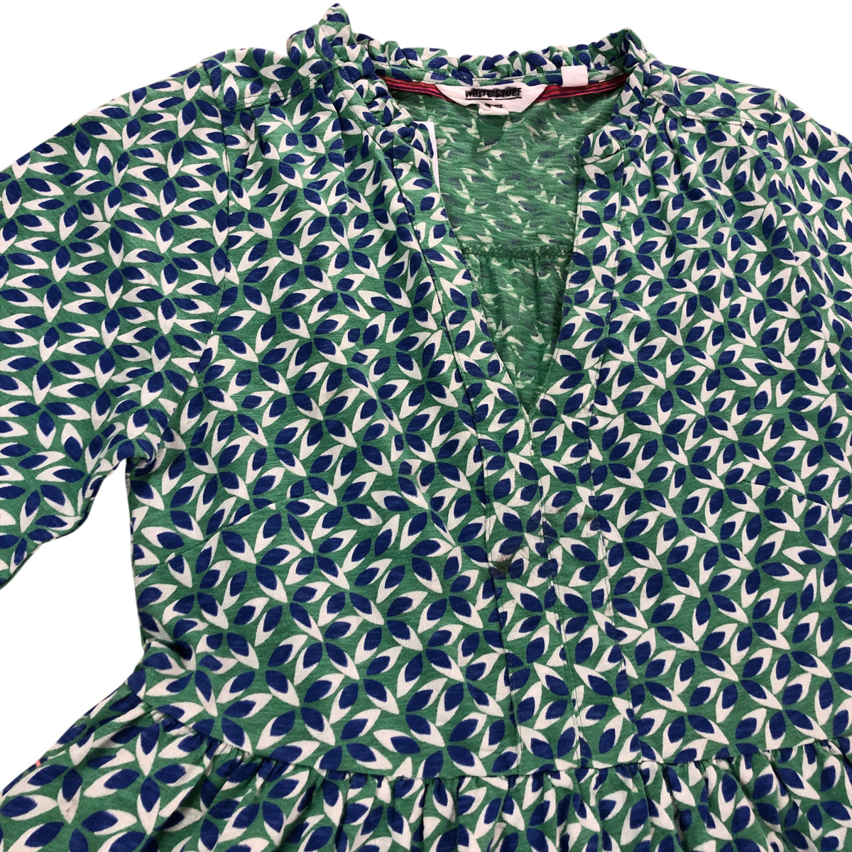 UK6 Women's Petite Green Floral Print Short Sleeve Dress
