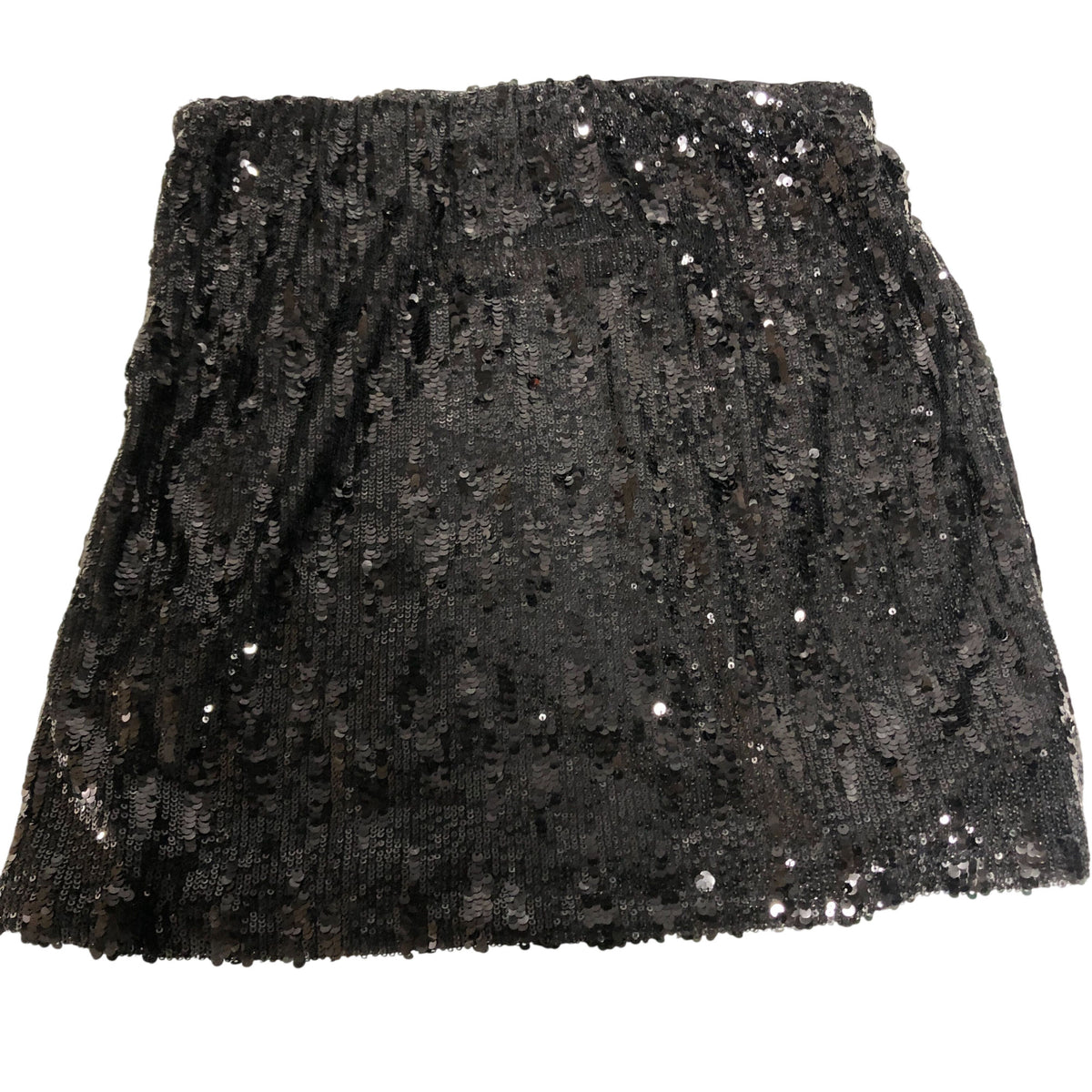 Black Sequin Mini Skirt UK14 Women's Party Wear Elasticated Waist