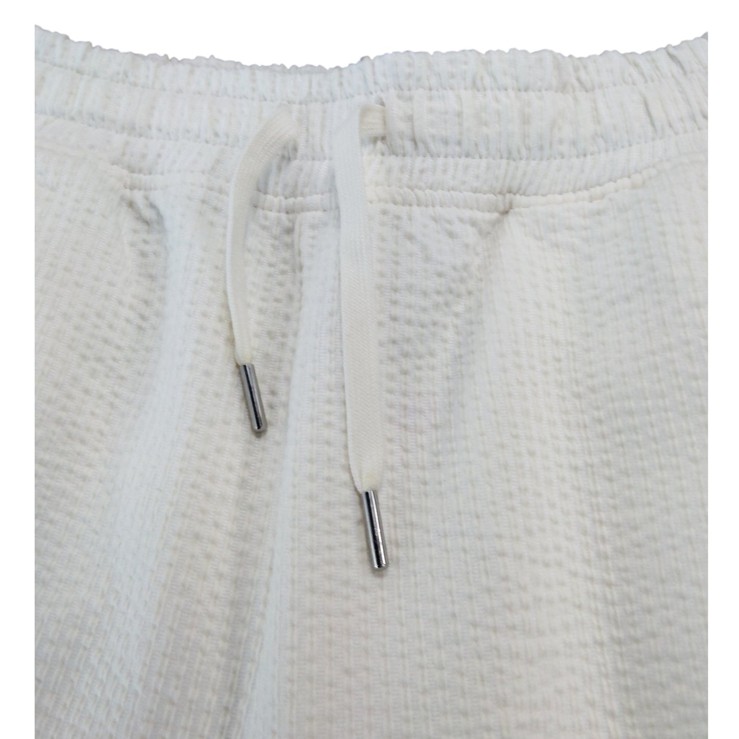 River Island White Waffle Shorts Medium Men's Casual Sportswear with Length