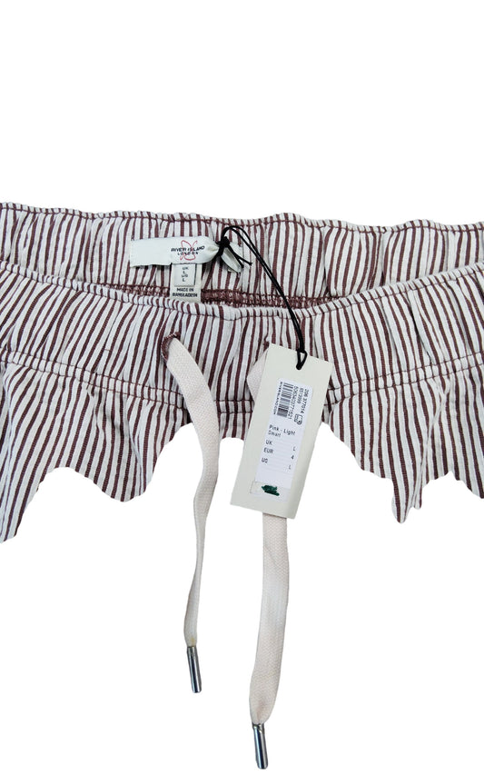 River Island Men's Light Pink Striped Shorts UK L Casual Summer Wear