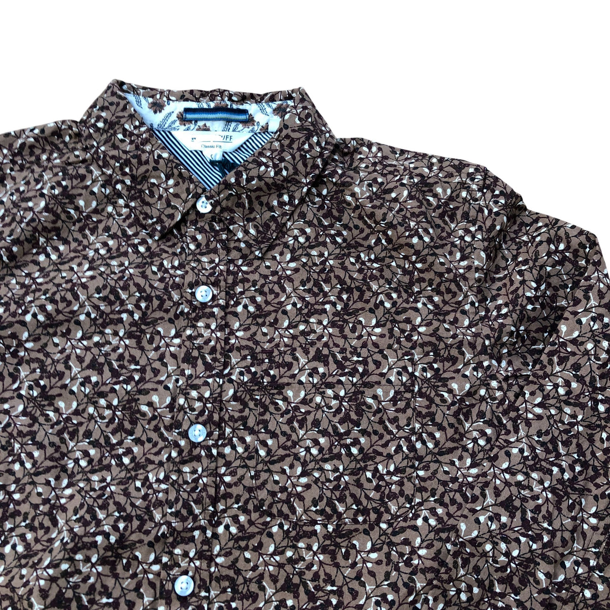 Mini Twig Printed Shirt Organic Cotton Brown Size S