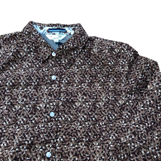 Mini Twig Printed Shirt Organic Cotton Brown Size S