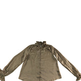 Branded Gold Ruffle Satin Blouse - Size 8