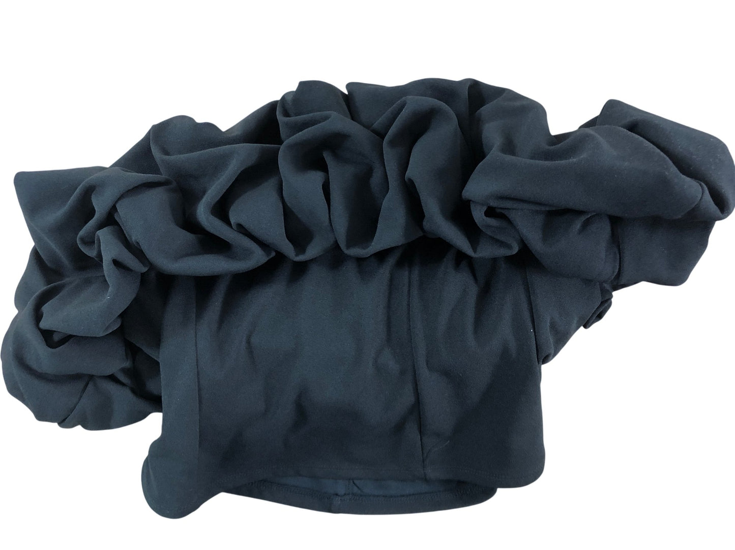 River Island Black 60s Rib Sol Top UK M Women's Stylish Ruffled Design