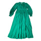 Green Maxi Dress Women's Elegant V Neck Long Sleeve Viscose Size 14