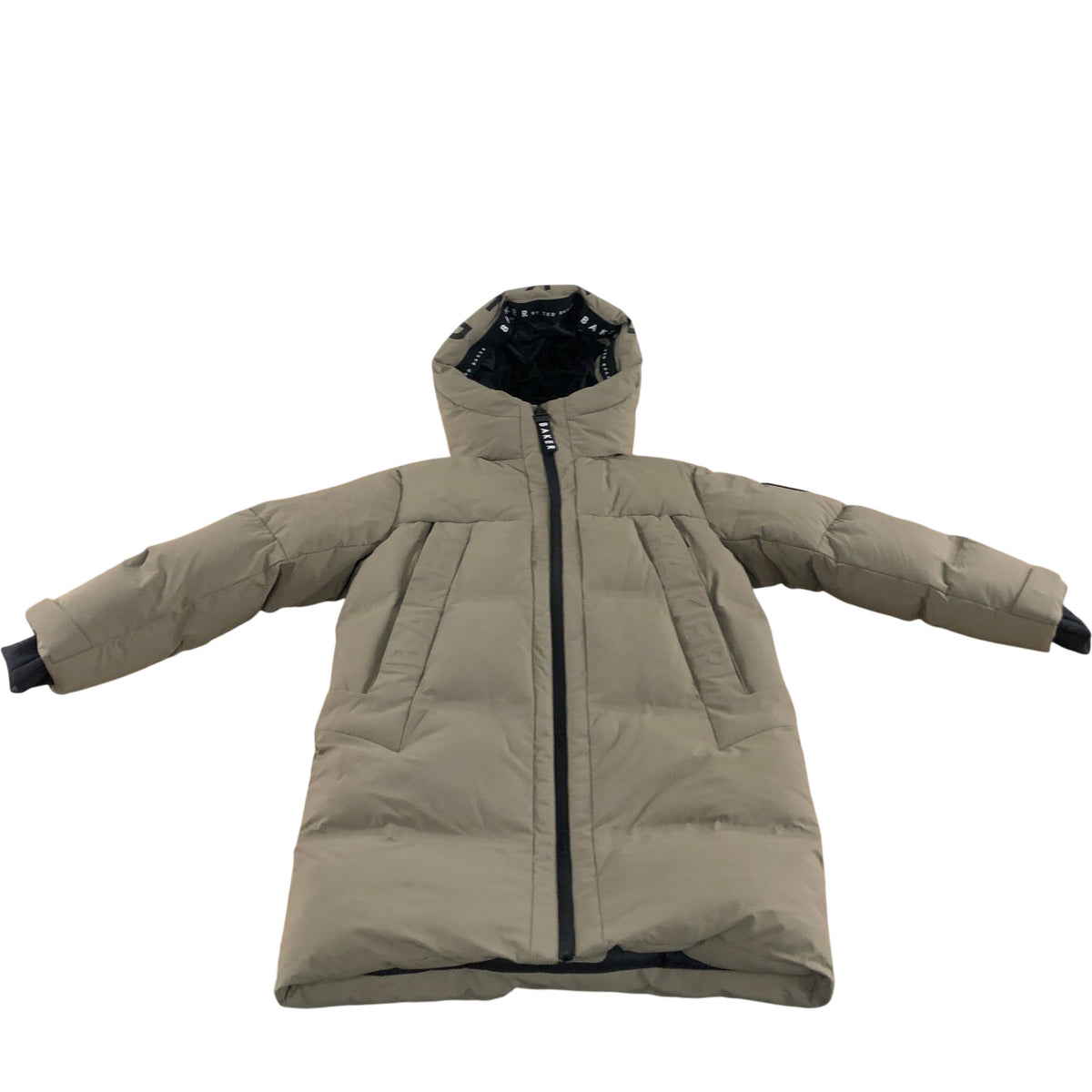Puffer Jacket Age 5 Years Kids Khaki Warm Hooded Outerwear