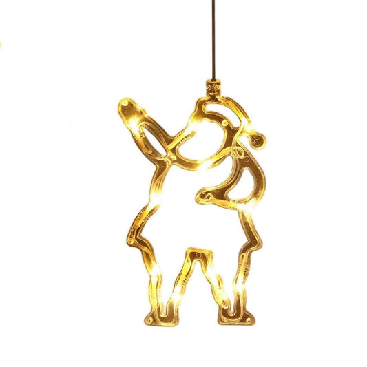 Festive Reindeer & Santa Neon Hanging Window Light Decorations