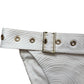 River Island Poolside Swim Briefs Cream Textured Design with Buckle Size 12