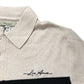 River Island Men's Short Sleeve Polo Shirt Size M Beige Green Stripes