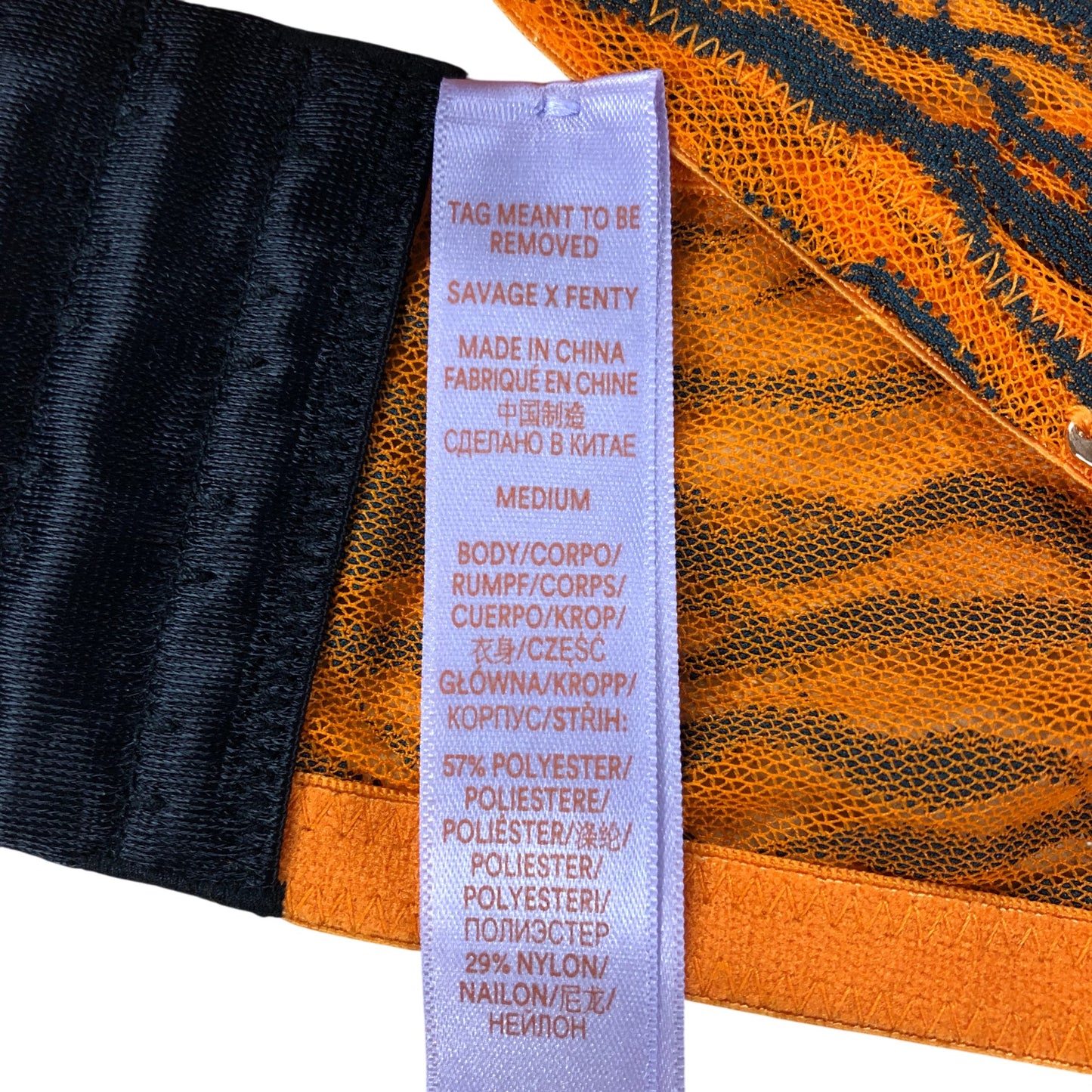 Savage X Fenty Medium Tiger Print Crop Bra Women's Lingerie New with Tags