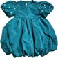 Branded 6Y Girls Puff Sleeve Dress Green Ball Gown