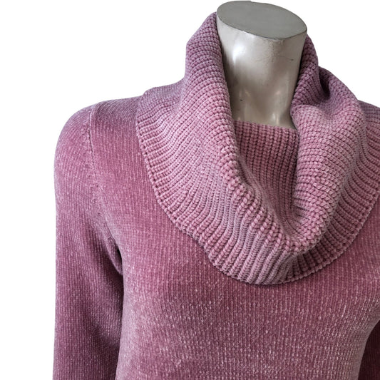 Soft Surroundings Cowl Neck Sweater Size S Women's Pullover Warm Pink Polyester