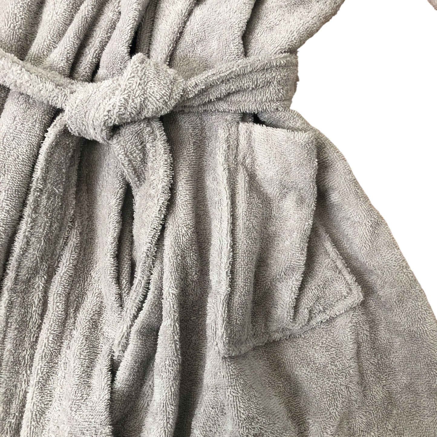 The White Company Fluffy Robe Women's Soft Grey 100% Cotton Loungewear Size 14