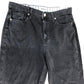 River Island High Rise Straight Jeans 12L Women's Black Denim with Rips