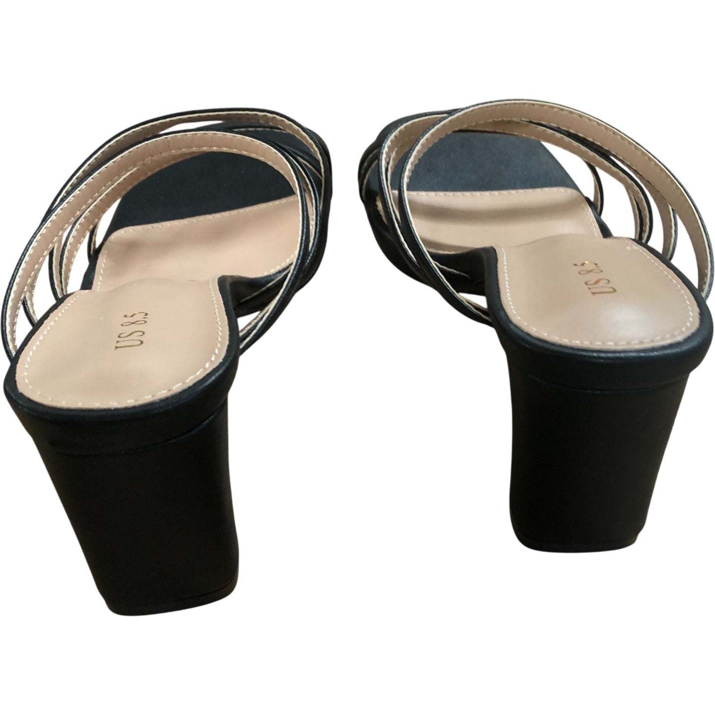 Women's Heels Black Strappy Open Toe High Heels Sandals UK6.5