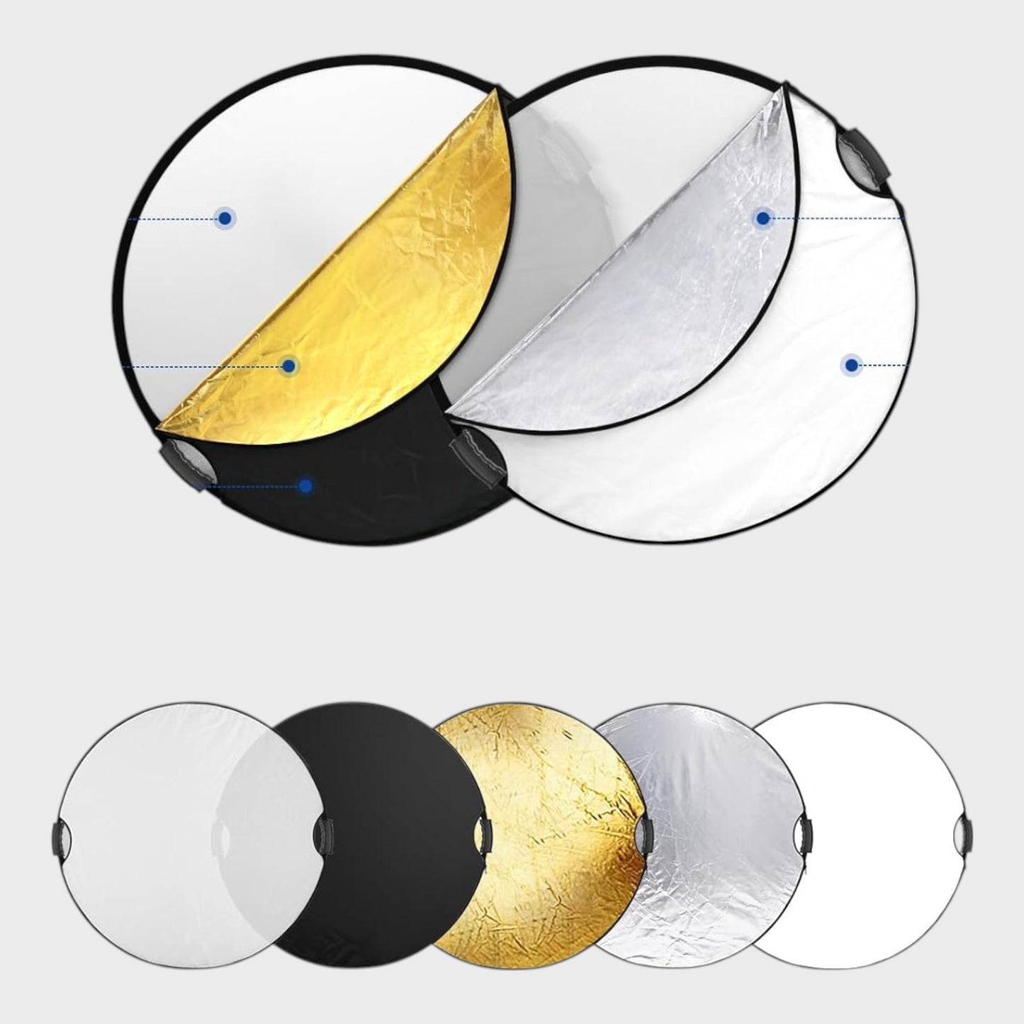 NEEWER 22" 5-in-1 Round Collapsible Light Reflector