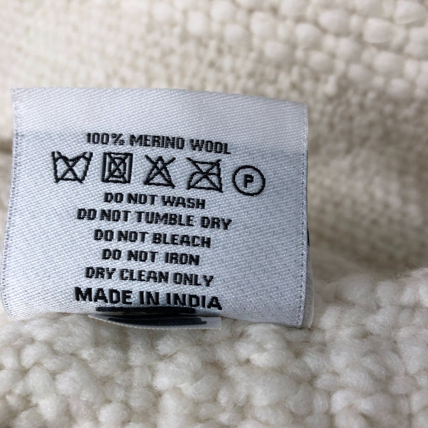 Luxurious Merino Wool Blanket Cream Soft Fringe Decorative Throw W140cm x L200cm