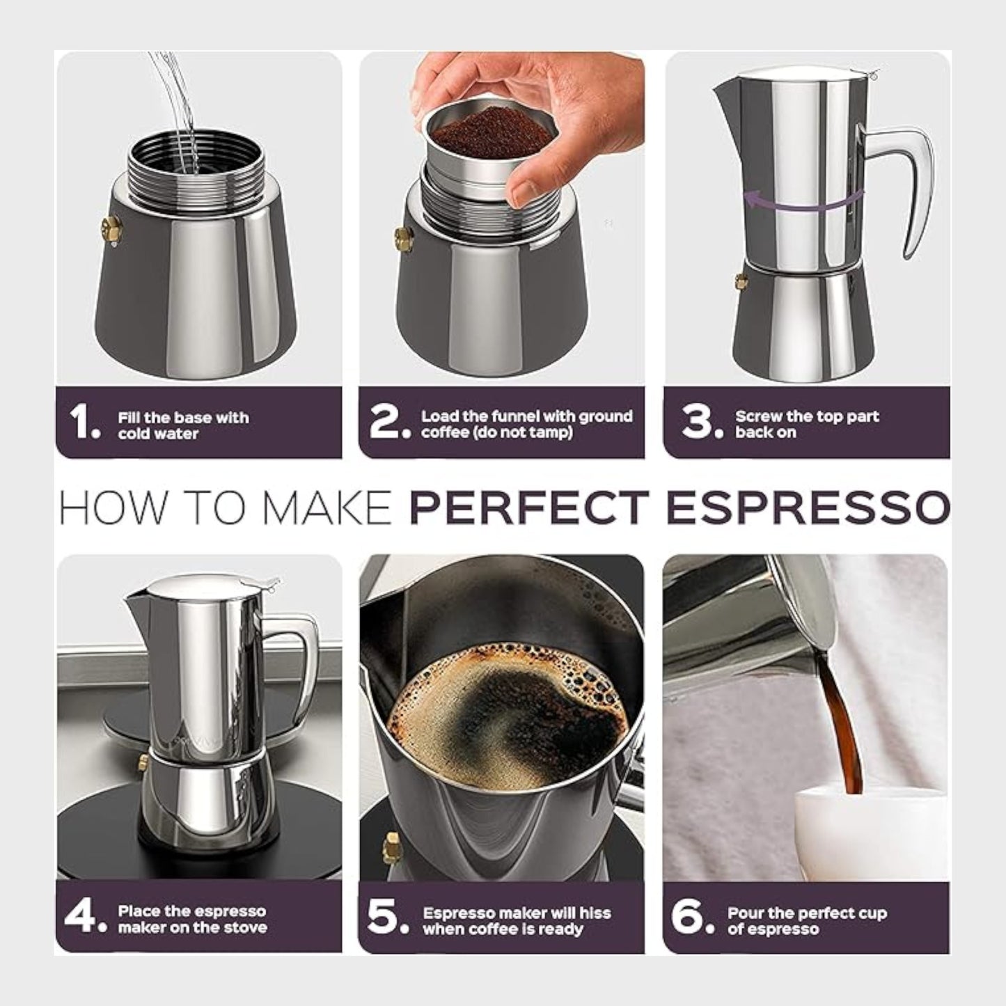 Bon Vivo Moka Pot Espresso Maker - 300ml - Copper Finish
