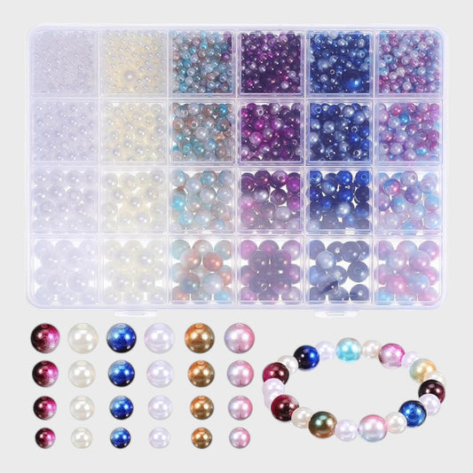 Box of Round Pearl Beads for DIY Craft